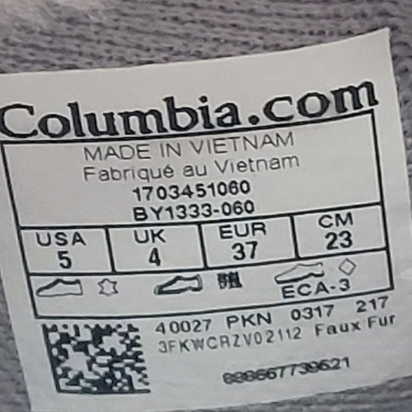 Columbia Arctic Trip Omni Girl's Waterproof Gray Snow Boots BY1333-060 US Size 5 - Picture 10 of 10